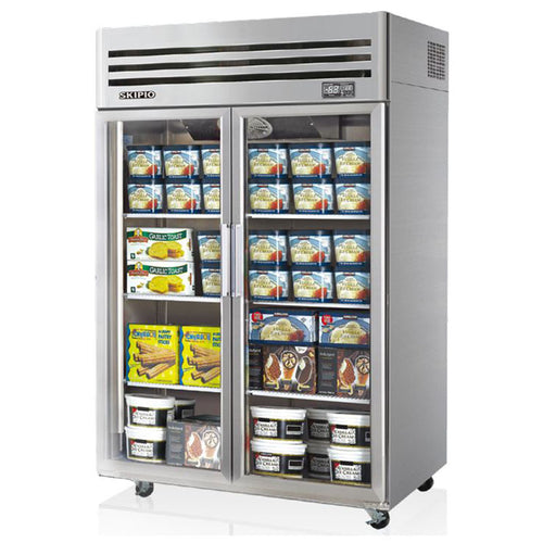 upright glass door freezer