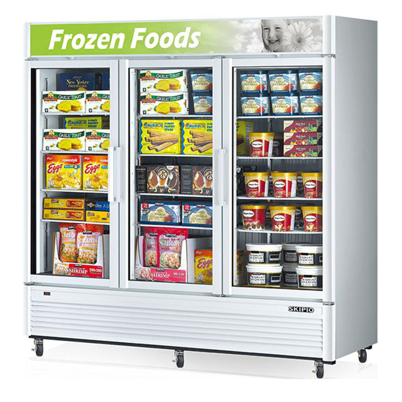 Triple door display sale freezer