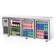 Load image into Gallery viewer, under counter glass door fridge