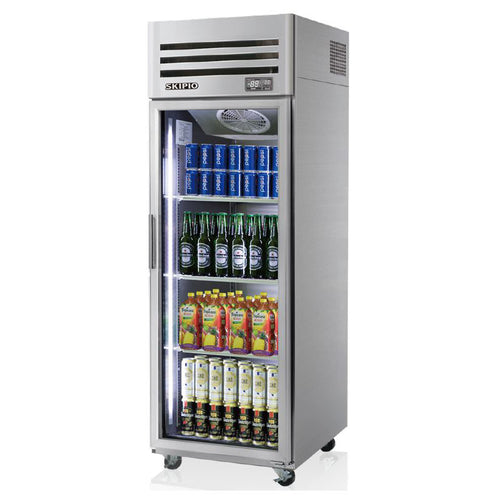 upright glass door freezer