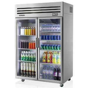 upright glass door freezer