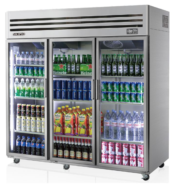 upright glass door freezer