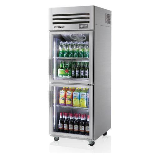 upright glass door freezer