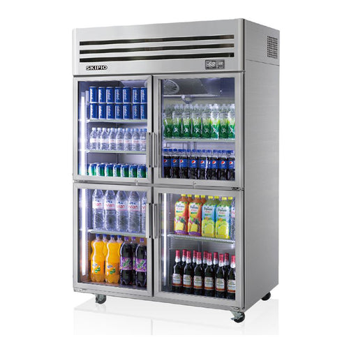 upright glass door freezer