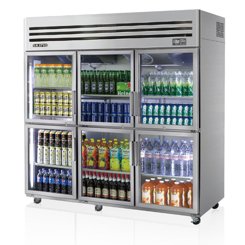 upright glass door freezer